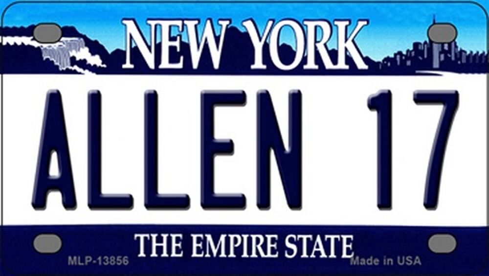 NFL Buffalo Bills License Plate Aleen 17 Tag Metal White Sign Retro NY Logo